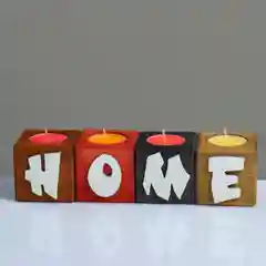 Подсвечник деревянный для интерьера "HOME", 4 штук