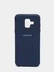 Темно-синий защитный силиконовый чехол Silikone Cover для Samsung A6 2018