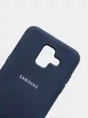 Темно-синий защитный силиконовый чехол Silikone Cover для Samsung A6 2018