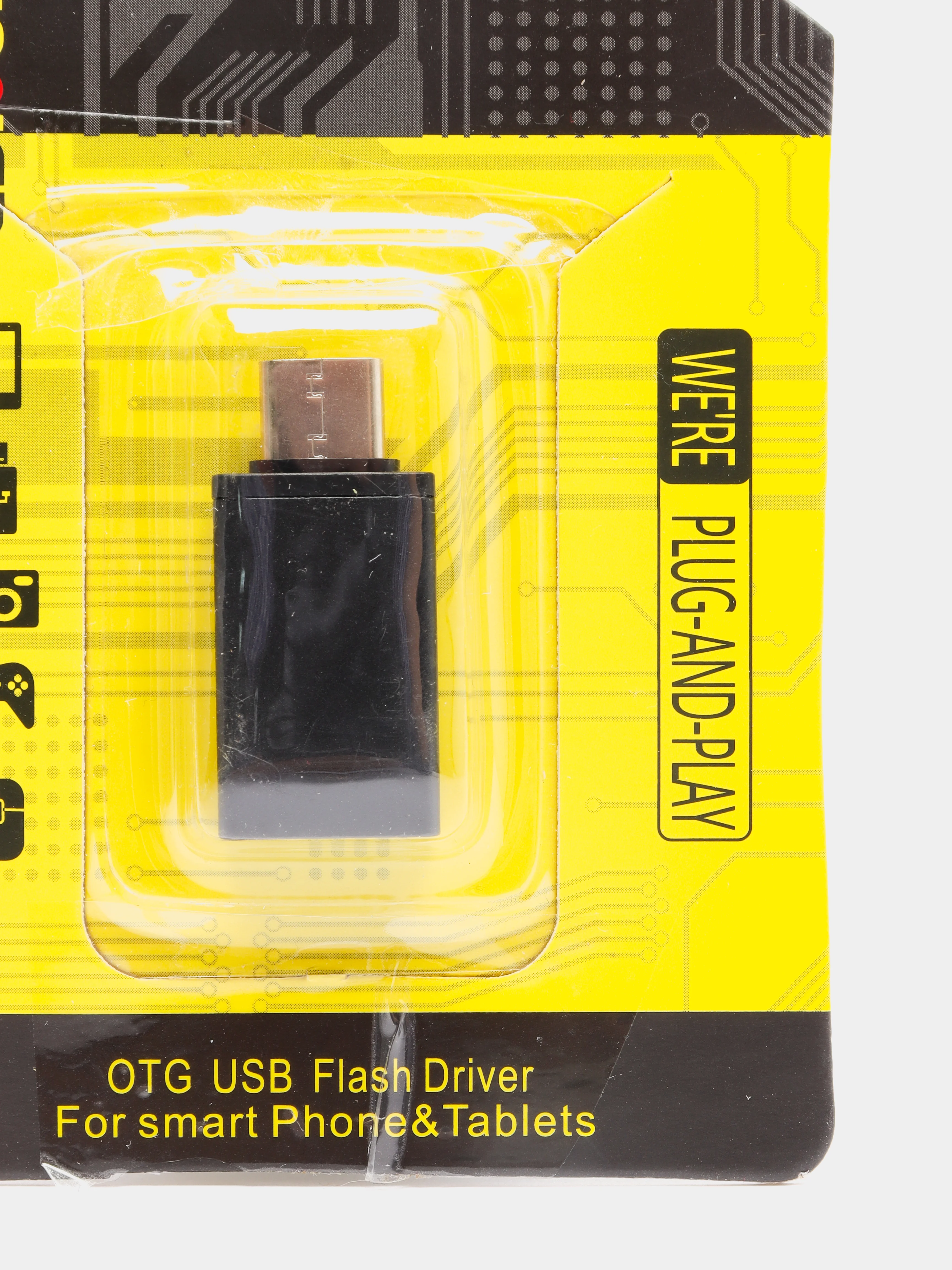 Черный переходник адаптер OTG TYPE-C на USB