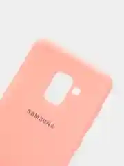Розовый защитный силиконовый чехол Silikone Cover для Samsung A8 2018