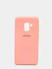 Розовый защитный силиконовый чехол Silikone Cover для Samsung A8 2018