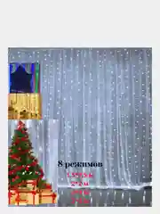 Белый гирлянда штора новогодняя