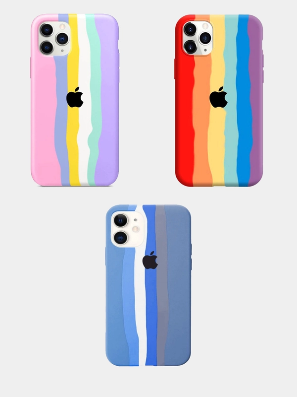 Чехол для iPhone 11 Pro, 11 Pro max айфон про макс мини радужный силиконовый