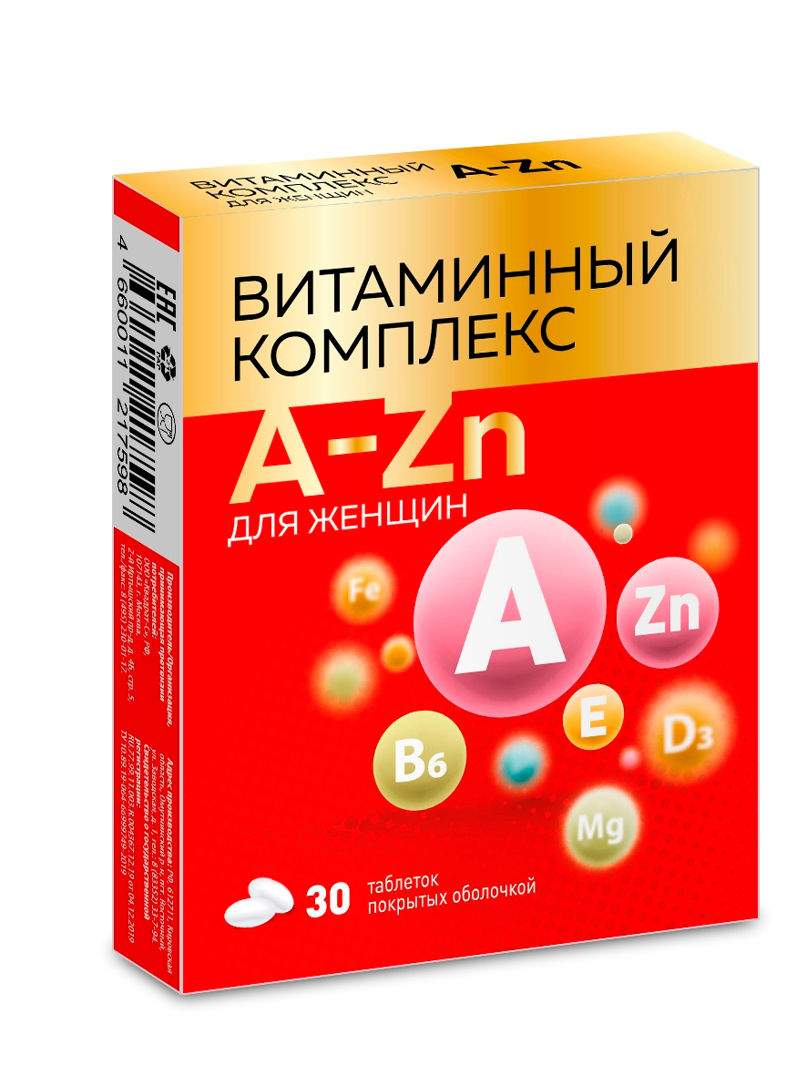 Витаминный комплекс от А до Цинка д/женщин табл x30 купить по цене 239 ₽ в  интернет-магазине KazanExpress
