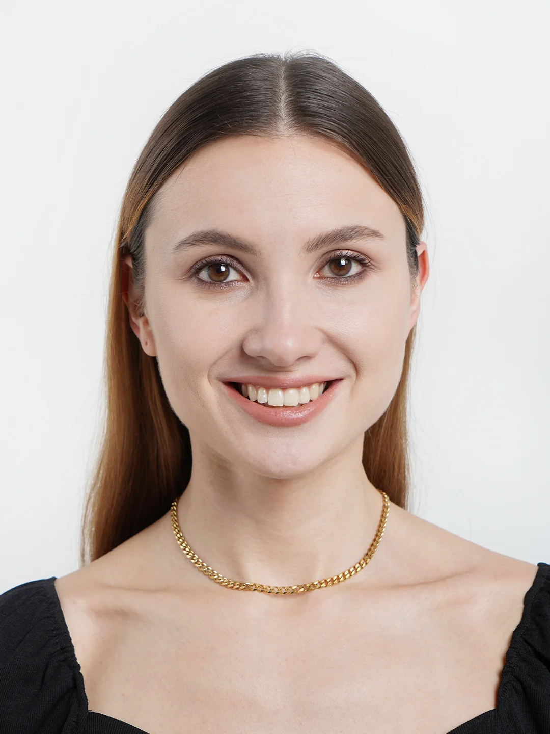 Золотой цепочка на шею,кубинское плетение