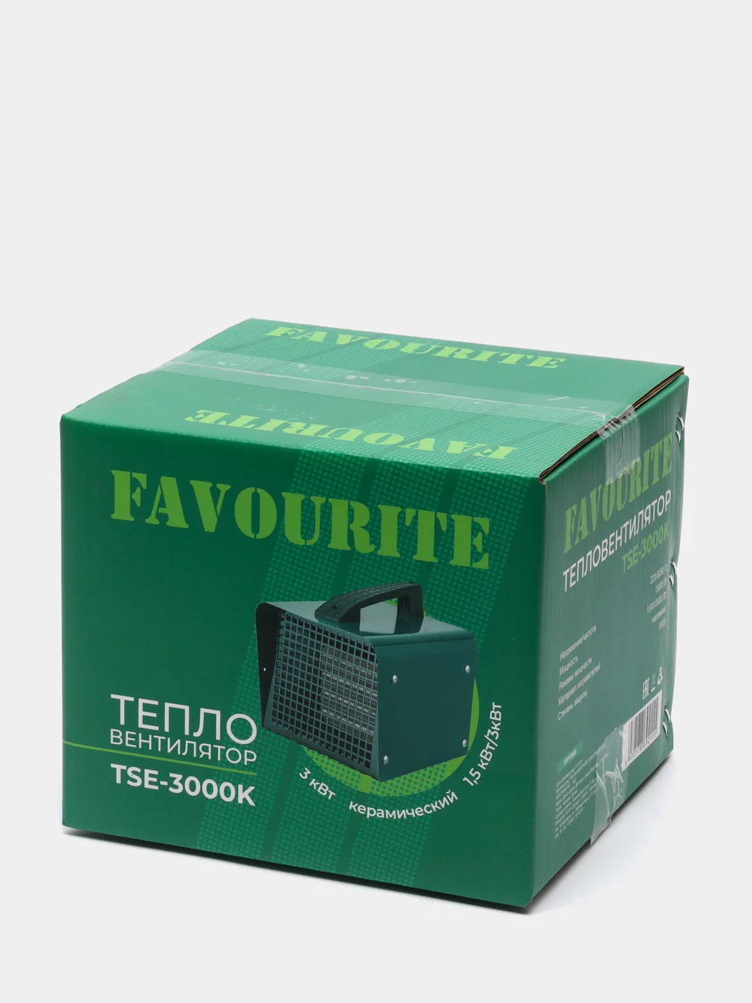 Тепловентилятор керамический TSE-3000K, 3 кВт, 250 м3/ч,квадратный, IP20 FAVOURITE