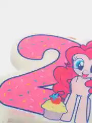 Кораллово-розовый свечи для торта цифра "My Little Pony"
