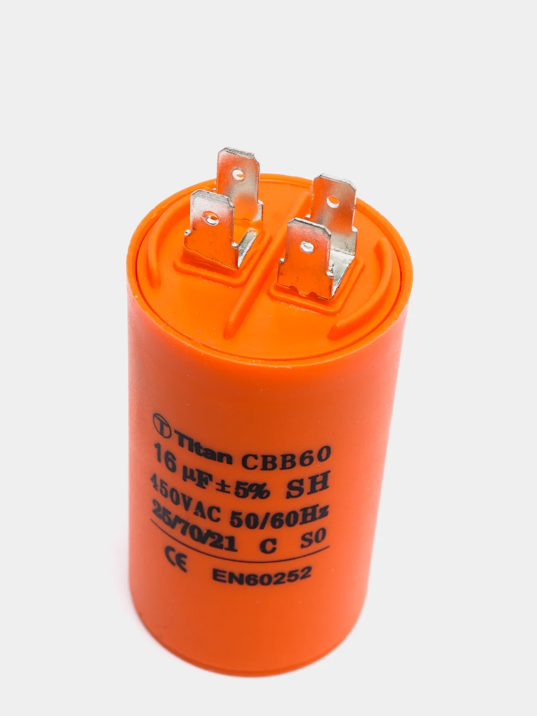 Конденсатор пусковой с клеммами 450V для пуска электродвигателя от 1 до 150мкФ
