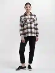 Бежевый рубашка тёплая