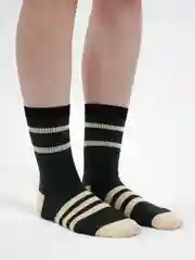 Зеленый носки цветные в полоску