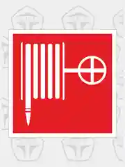 Знак F02 пожарный кран ,наклейка пожарной безопасности .Комплект 5шт