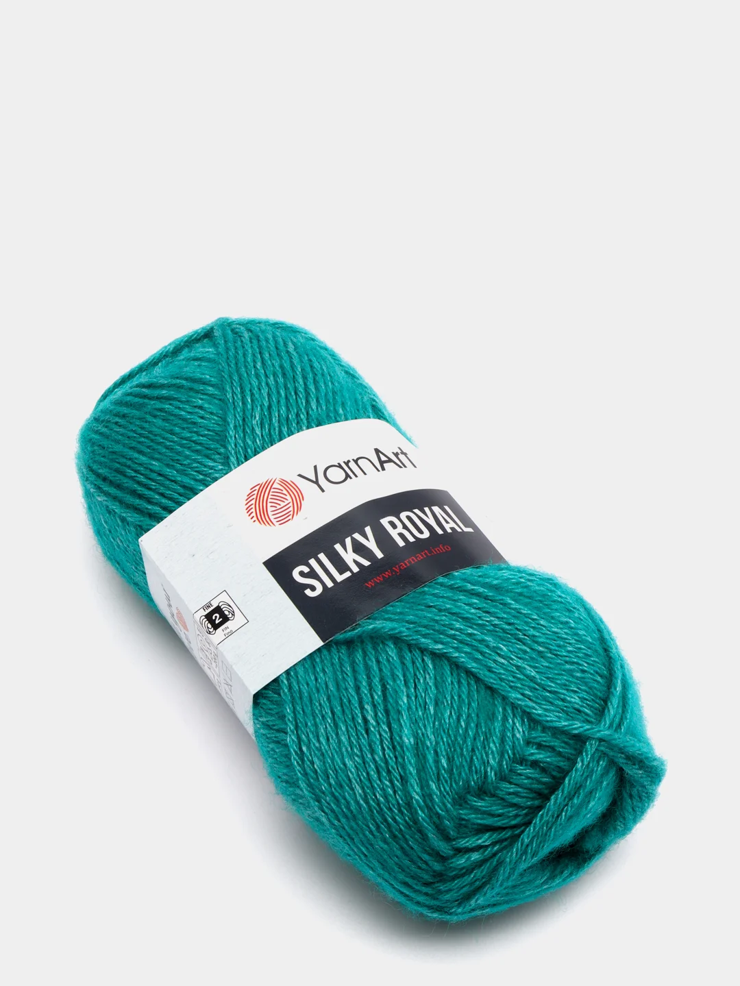 Тёмно-бирюзовый пряжа YarnArt Silky Royal, 50г/140м, шелк Rayon и мериносовая шерсть