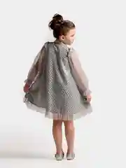 Серый платье нарядное с блестками для девочек