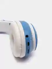Синий беспроводные Bluetooth наушники с кошачьими светящимися ушками Cat Ear