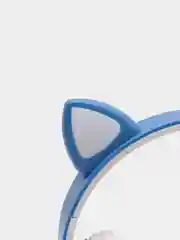 Синий беспроводные Bluetooth наушники с кошачьими светящимися ушками Cat Ear