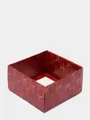 Бордовый коробка складная Новогодняя, 15 х 15 х 8 см