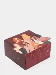 Бордовый коробка складная Новогодняя, 15 х 15 х 8 см