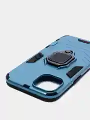 Синий меланж чехол противоударный с кольцом-держателем на Apple iPhone 13 (Айфон 13)