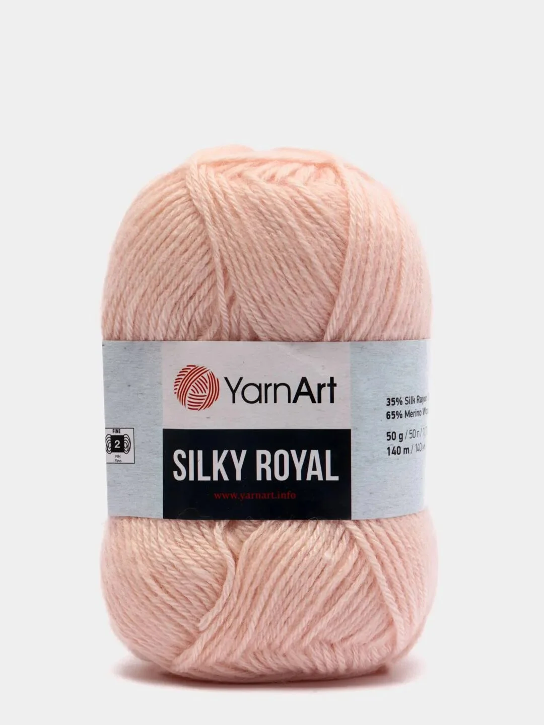 Пудровый пряжа YarnArt Silky Royal, 50г/140м, шелк Rayon и мериносовая шерсть