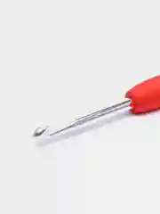 Крючок для вязания с силиконовой ручкой, диаметр 4,5 мм, 14 см, красный
