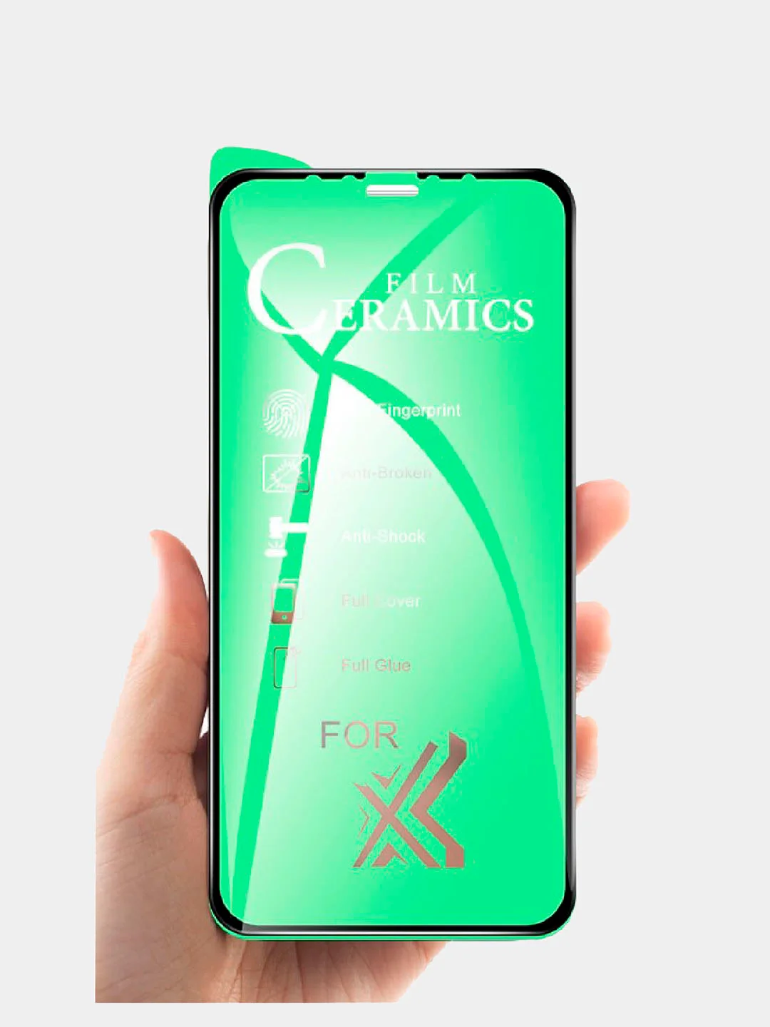 Защитное стекло для iPhone 5, 6, 7/Plus, 8/Plus, SE 2020, X/XS/XR, 11, 12, 13 керамическое