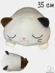 Бежевый меланж мягкая игрушка "Кот-подушка"