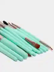 Мятный набор кистей MAANGE для макияжа 15 шт, 3 цвета, кисти для теней и макияжа