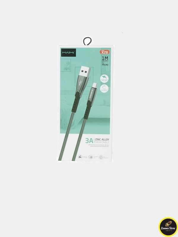 Кабель Maimi X28 Zinc Alloy Data Cable Micro-USB Black