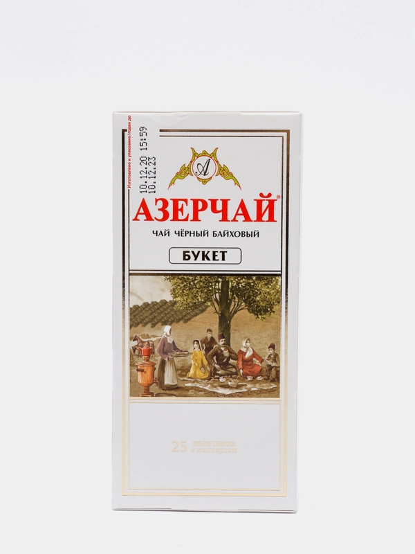Чай АЗЕРЧАЙ "Букет", черный байховый, 25 пакетиков с конвертом, 50 г