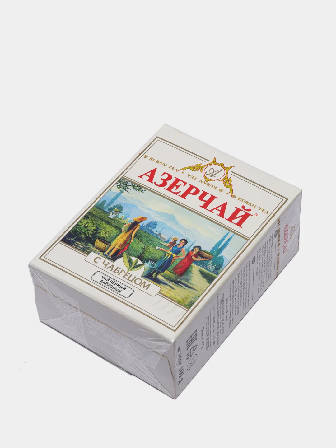 Чай АЗЕРЧАЙ, черный байховый, с чабрецом, листовой, 100 г