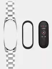 Черный металлический ремешок для Xiaomi Mi Band 3 / 4 / 5 / 6