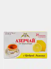 Чай АЗЕРЧАЙ, черный байховый, с цедрой лимона, 25 пакетиков, 45 г