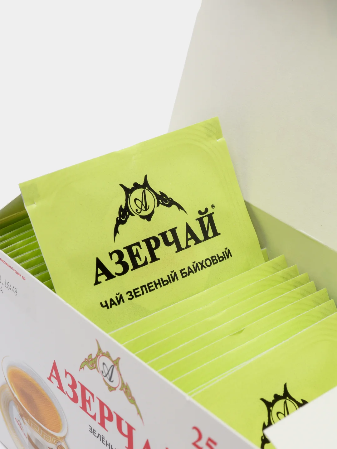 Чай АЗЕРЧАЙ, зеленый, имбирь и лимон, 25 пакетиков, 45 г