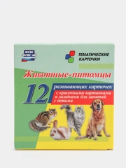 Животные-питомцы: 12 карточек с красочными картинками и загадками для занятий с детьми