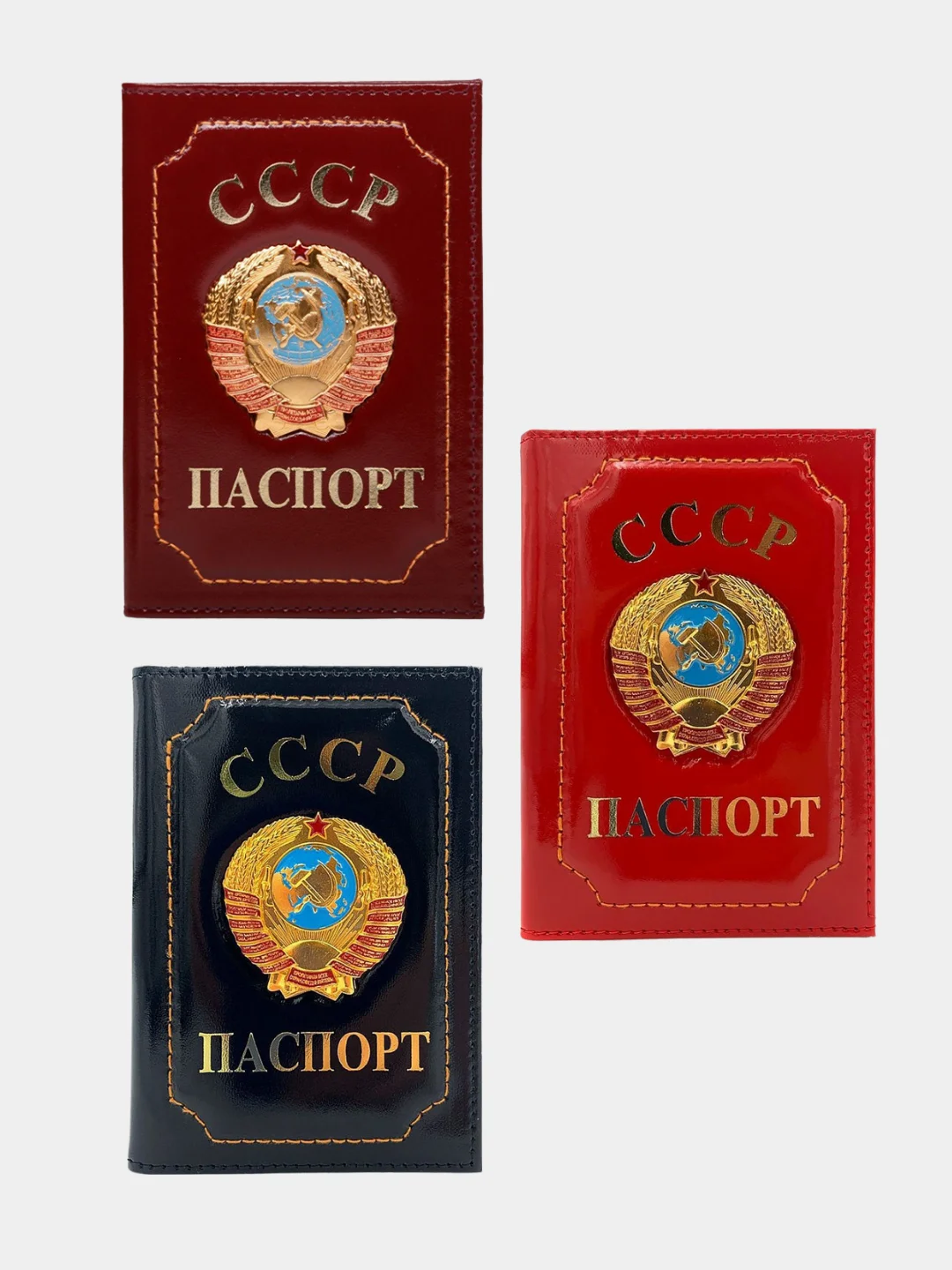 Алый обложка для паспорта, 3 цвета