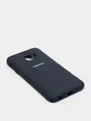 Темно-синий защитный силиконовый чехол Silikone Cover для Samsung J4 2018