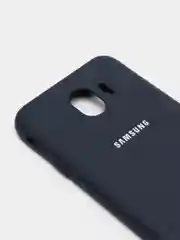 Темно-синий защитный силиконовый чехол Silikone Cover для Samsung J4 2018