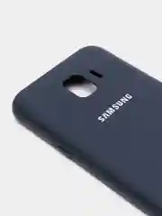 Темно-синий защитный силиконовый чехол Silikone Cover для Samsung J2 CORE