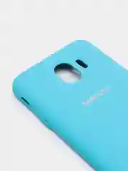 Голубой защитный силиконовый чехол Silikone Cover для Samsung J4 2018