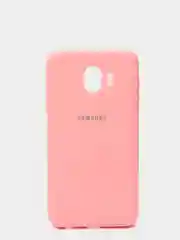 Розовый защитный силиконовый чехол Silikone Cover для Samsung J4 2018