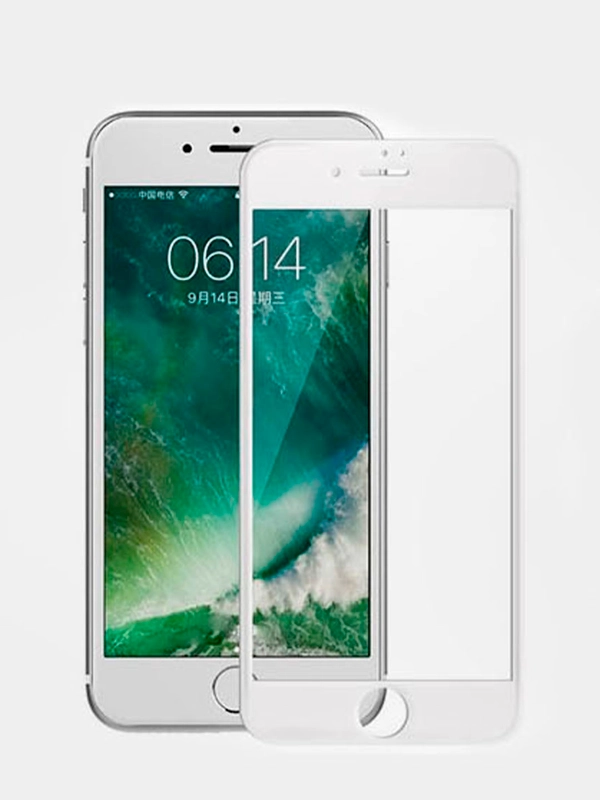 Защитное стекло 9D для Apple iPhone 5, 6, 7 Plus, 8, X, Xs, Xr, 11, 12, 13, Pro Max белый