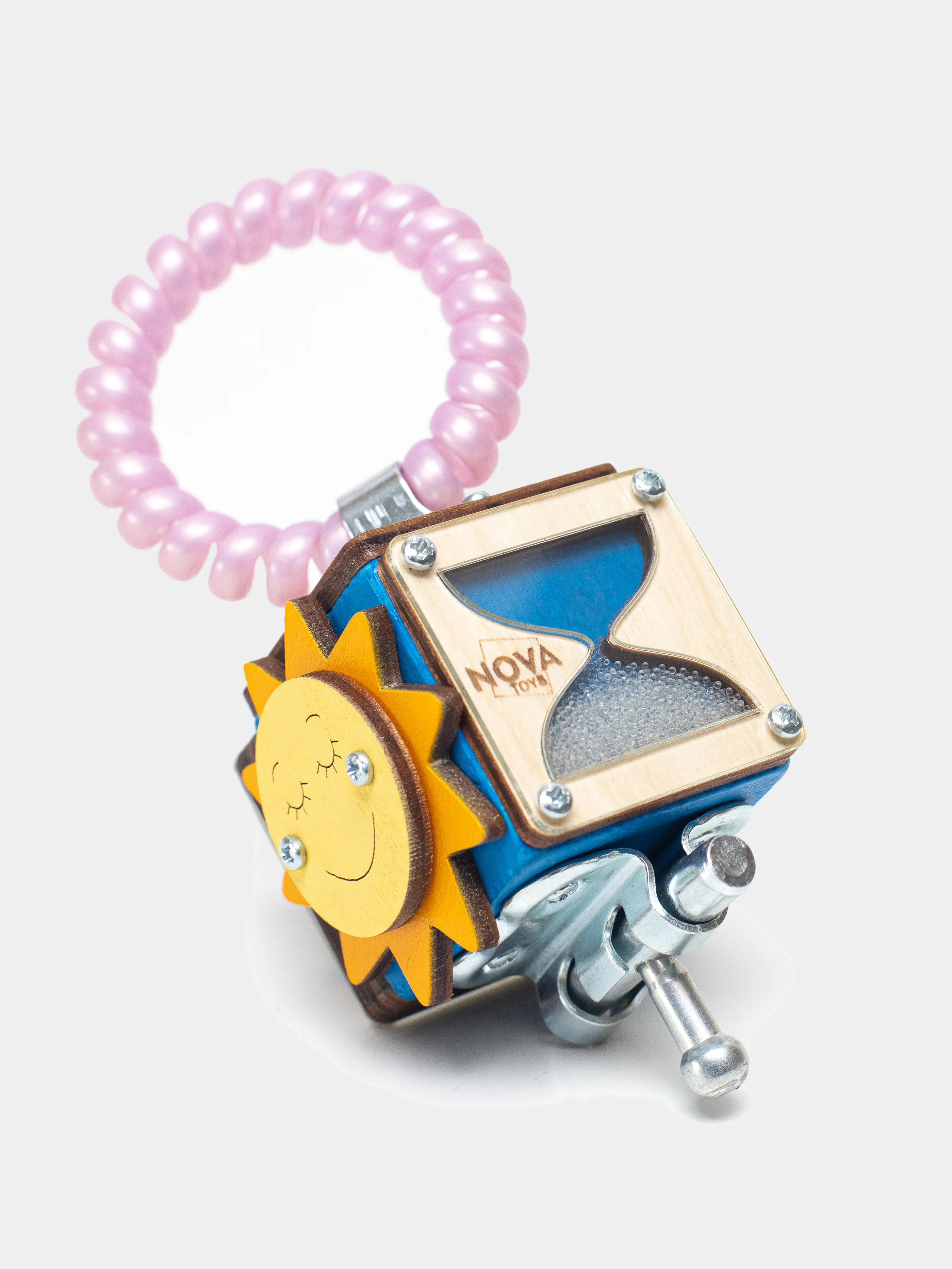 Синий бизикубик Мини NOVA Toys/ Развивающие игрушки/ Деревянные для малышей / Дорожный Бизиборд