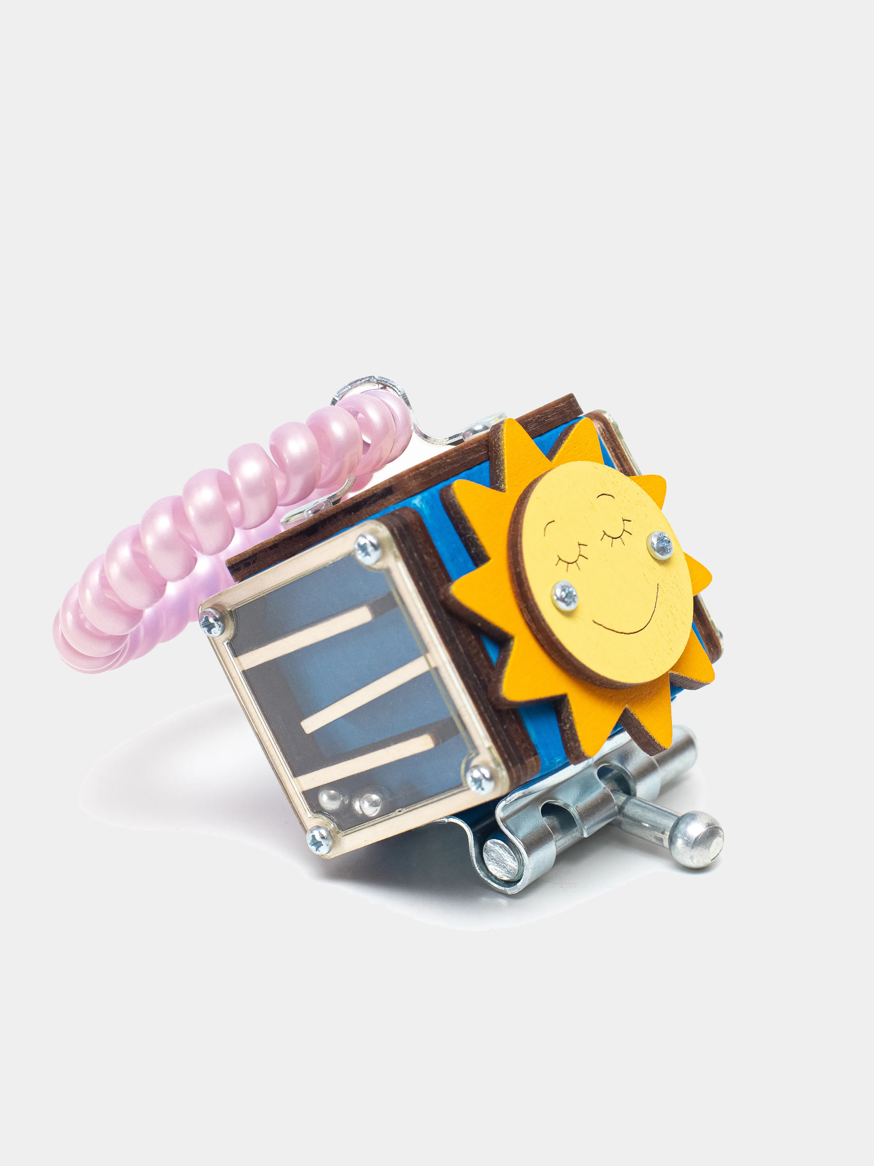 Синий бизикубик Мини NOVA Toys/ Развивающие игрушки/ Деревянные для малышей / Дорожный Бизиборд
