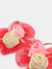 Красный розочки атласные пришивные, для творчества. Упаковка 2 шт
