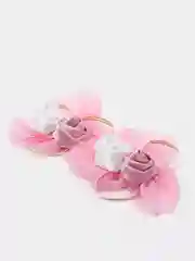 Розовый розочки атласные пришивные, для творчества. Упаковка 2 шт