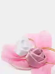 Розовый розочки атласные пришивные, для творчества. Упаковка 2 шт