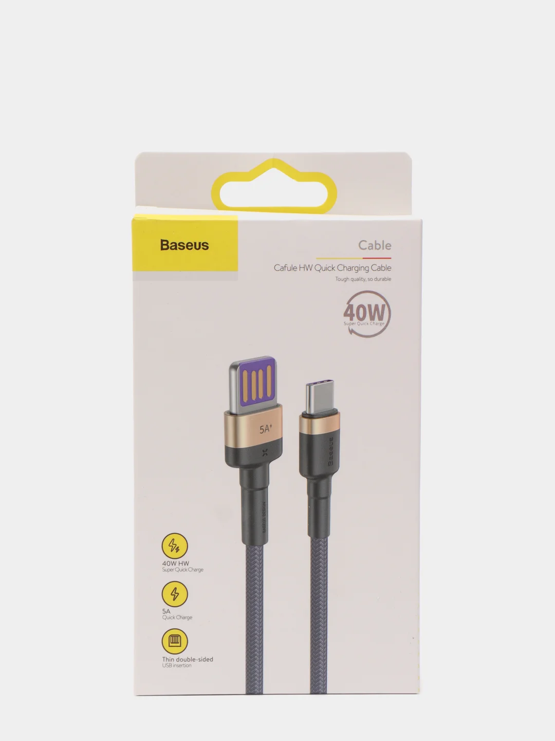 Золотой кабель Baseus Type-C 40W, 5.0A, CATKLF