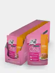 Влажный корм Purina ONE для котят, с курицей и морковью, 26 штук по 75 г