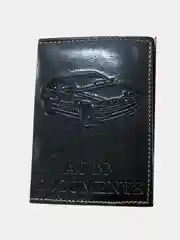 Обложка для автодокументов кожа с тиснением, черная, красная